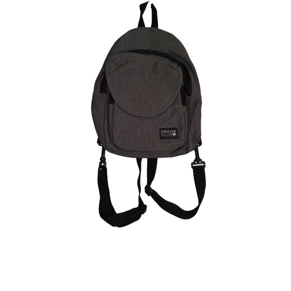 Cruise Club Mini Backback with Pockets An Adjustable Straps Gray and Black NWOT - Picture 1 of 5